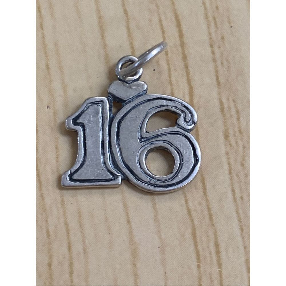 .925 Age 16 Sterling Silver Jewelry Charm #birthday #number